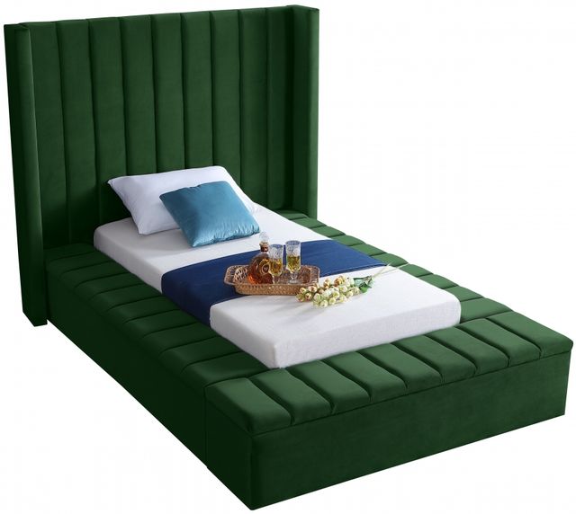 Meridian Furniture Kiki Green Twin Bed-0