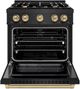 ZLINE Select Autograph Edition 30" Black Stainless Steel Pro Style Dual Fuel Range with Champagne Bronze Accents-1
