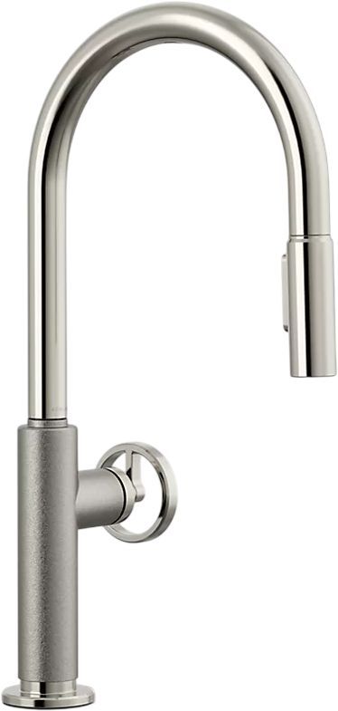KOHLER® Billet® Vibrant Polished Nickel Touchless Kitchen Sink Faucet with 2-Function Sprayhead and Single Round-Handle-0