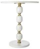 A & B Home White 19" Round Side Table-2