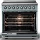 Viking® 5 Series 36" Novembery Sky Pro Style Induction Range with Polished Chrome Trim-1