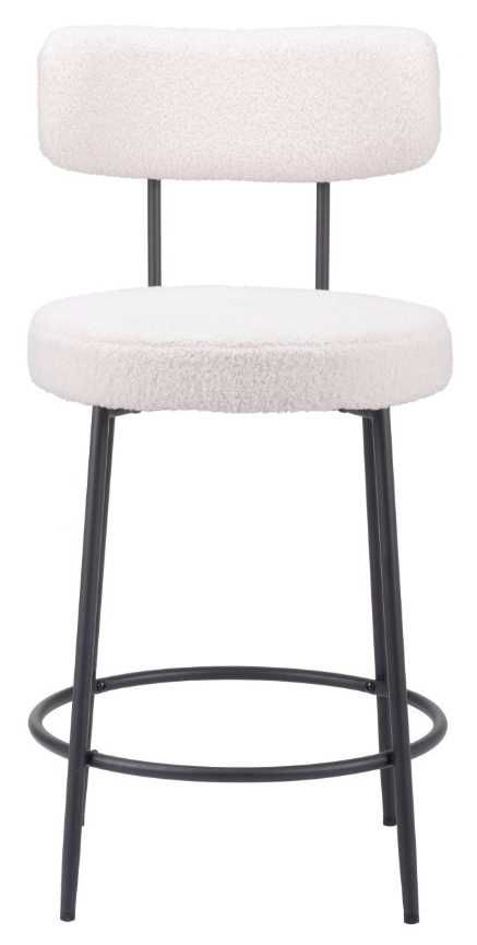 Zuo® Modern Blanca 2-Piece Black/Ivory Counter Stool Set-1