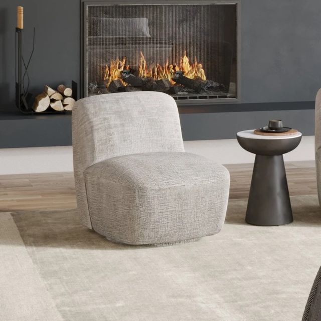 Jofran Inc. Josie Gray Swivel Accent Chair -1