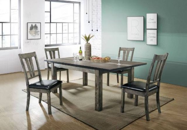 Elements International Nathan 5-Piece Gray Oak Dining Set-3
