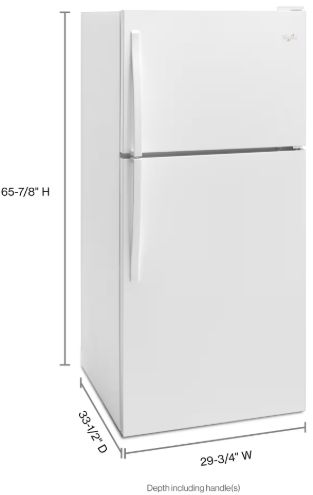 Whirlpool® 30" 18.2 Cu. Ft. White Top Freezer Refrigerator-1