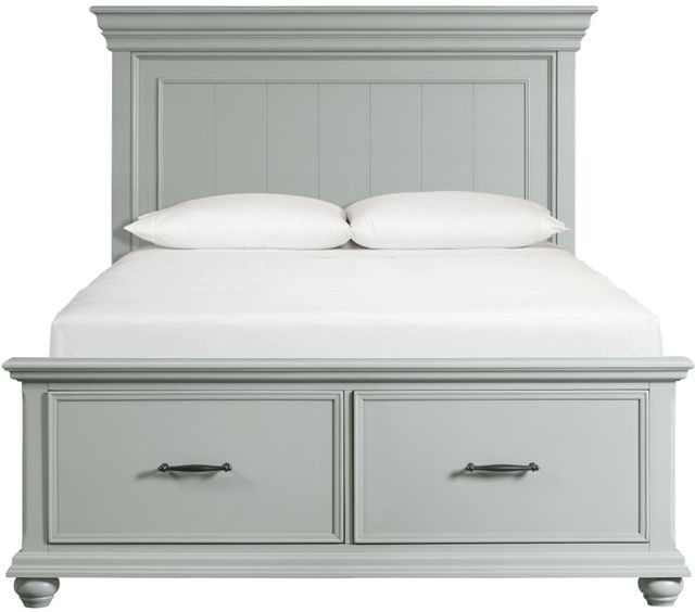 Elements International Slater Grey Queen Platform Storage Bed-1