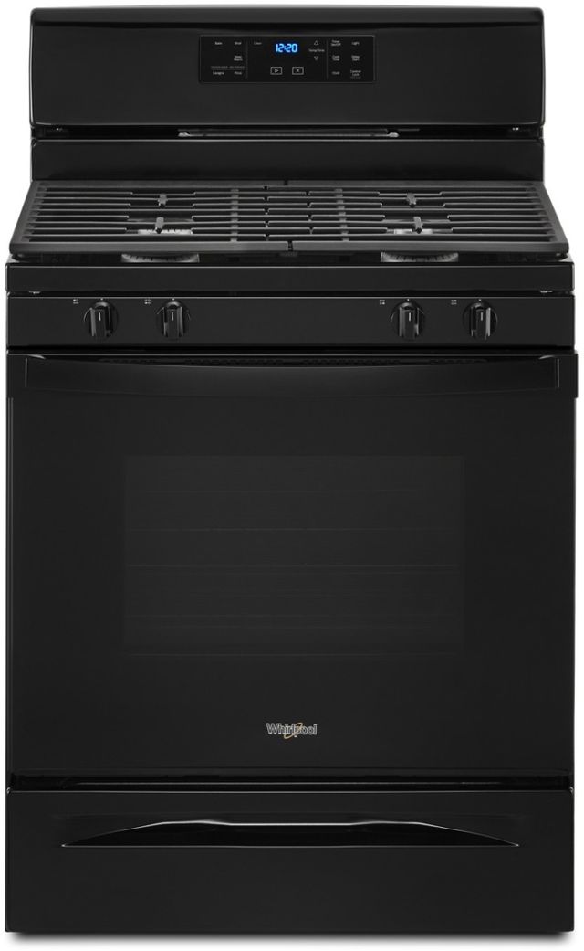 Whirlpool® 30" Black Freestanding Gas Range-0