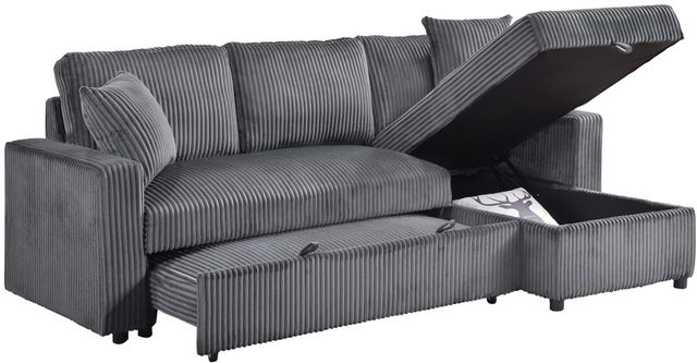 Mazin Furniture Brecker Dark Grey 2-Piece Sectional Sleeper with Storage Chaise-3