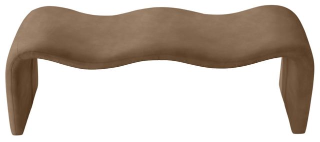 Meridian Furniture Willow Brown Vegan Leather Bench-2