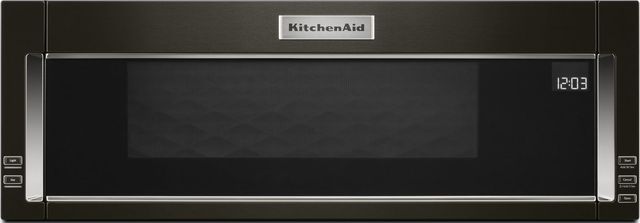 KitchenAid® 1.1 Cu. Ft. Black Stainless Steel with PrintShield™ Finish Over The Range Microwave Hood Combination-0