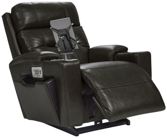 La-Z-Boy® Neo Charcoal Leather Power Rocking Recliner with Headrest and Lumbar-4