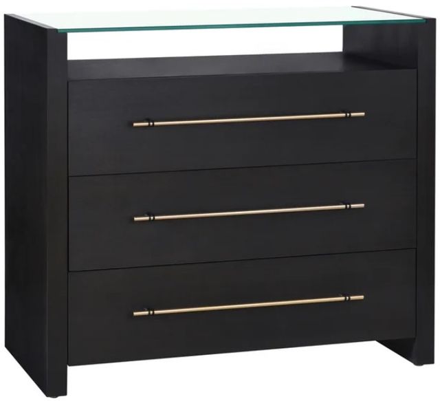 Stylecraft Dann Foley Lifestyle Black Drawer with Gold Glass Top-0