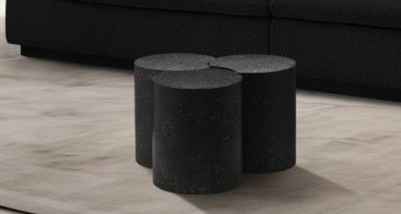 Meridian Furniture Dimple 3-Piece Black 20'' Modular Nesting Coffee Table Set-3