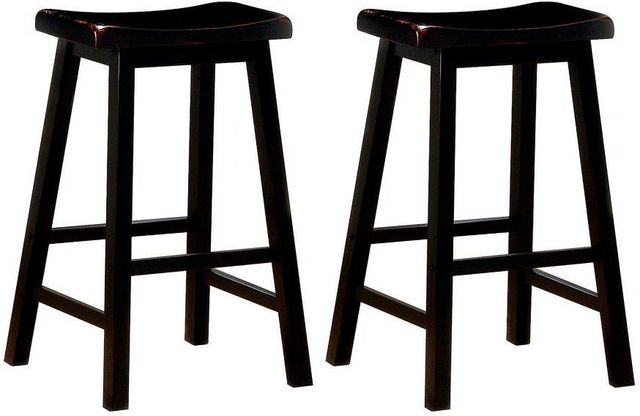 Coaster® Durant 2-Piece Black Wooden Bar Stools-2