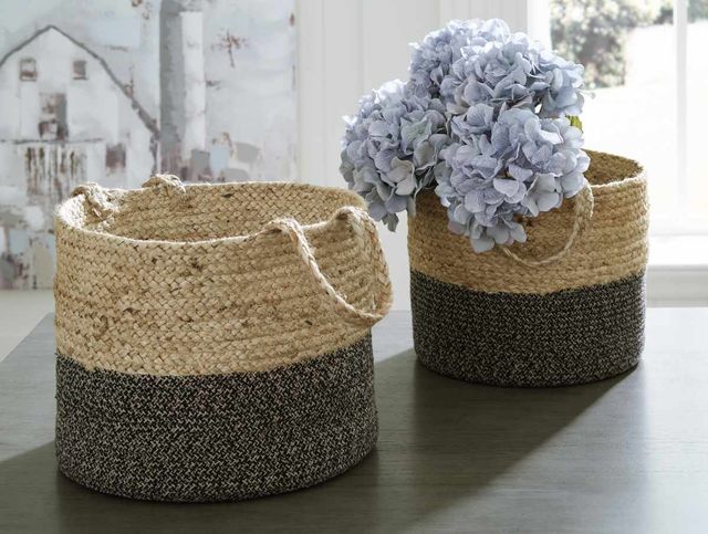 Signature Design by Ashley® Parrish 2-Piece Natural/Black Basket Set-3