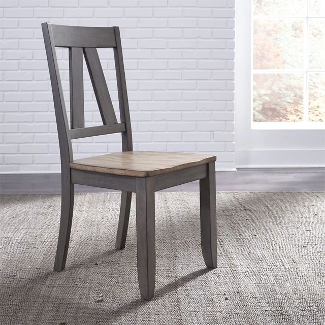 Liberty Furniture Lindsey Farm Gray/Sandstone Splat Back Side Chair-1