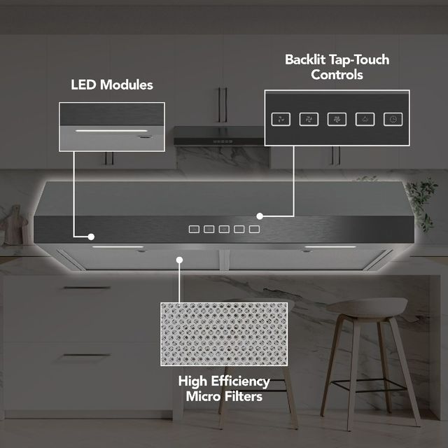 Broan® Glacier 2 Series 36" Black Stainless Steel Under Cabinet Range Hood-1