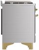 Ilve® Majestic III 36'' Stainless Steel Pro Style Dual Fuel Natural Gas Range with Triple Glass Door and Brass Trim-4