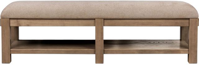 Modus Furniture Roycroft Beige/Harvest Wood Upholstered Bench-0