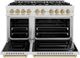 ZLINE Classic Autograph Edition 48" Satin Stainless Steel Pro Style Dual Fuel Range with Champagne Bronze Accents-1