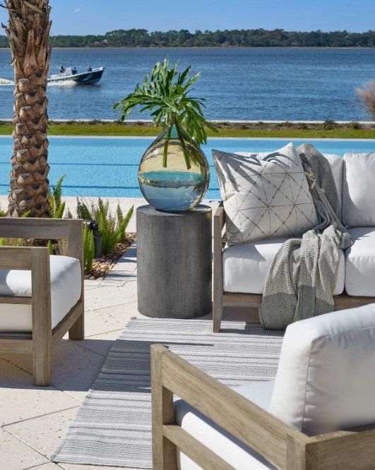 Universal Explore Home™ Coastal Living Outdoor Oahu Harvested Gray Concrete Side Table-1