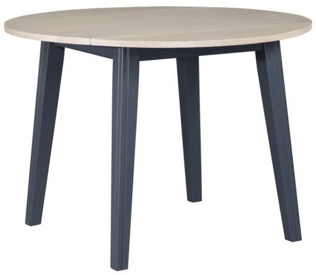 American Wholesale Furniture Gray Drop Leaf Dining Table with Graphite Base-0