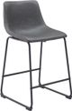 Zuo® Modern Smart 2-Piece Charcoal Counter Stool Set-0