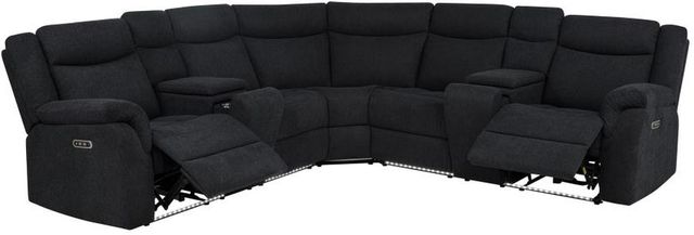 Coaster® Hagen 3-Piece Steel Gray Curved-Shaped Power Reclining Sectional Sofa-1