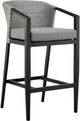 Armen Living Palma Black/Gray Aluminum/Fabric/Rattan Outdoor Bar Stool-0