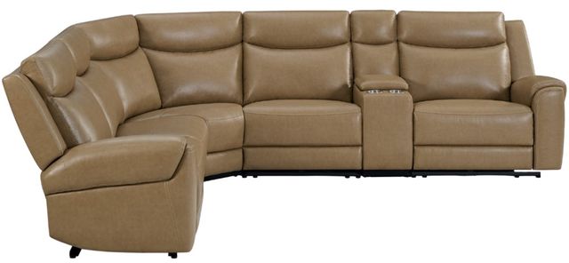 Parker House® Momentum 6-Piece Cashew Power Reclining Modular Sectional with Power Headrest, Heat Massage, and Speaker-1