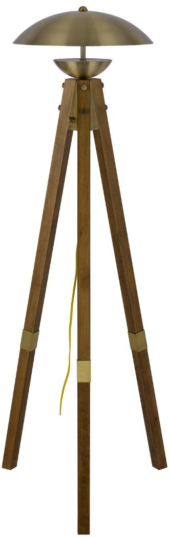 Cal® Lighting & Accessories Lakeland Antique Brass/Brown Floor Lamp-2