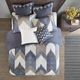 Olliix by INK+IVY Navy Full/Queen Alpine Cotton Duvet Cover Mini Set-2