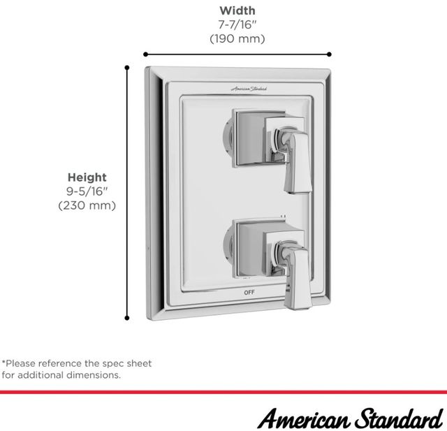 American Standard Town Square® S Brushed Cool Sunrise 2-Handle Integrated Shower Diverter Trim Only-3