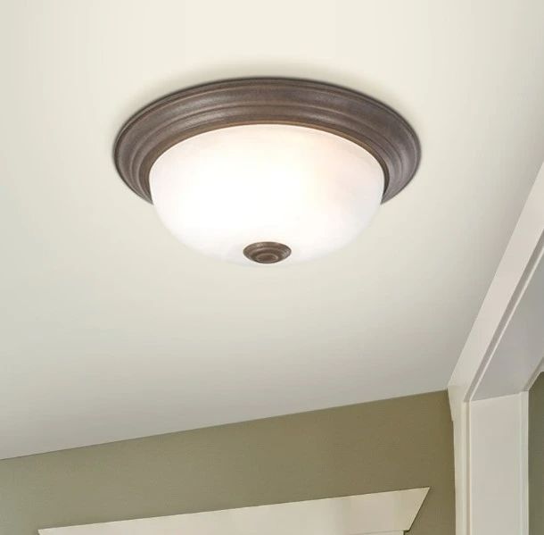 YHD Dark Brown 1-Light Flush Mount Lighting-1