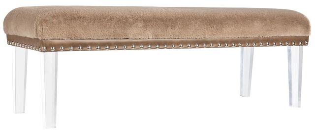 Jofran Inc. Brianna Mink Faux Fur Bench-0