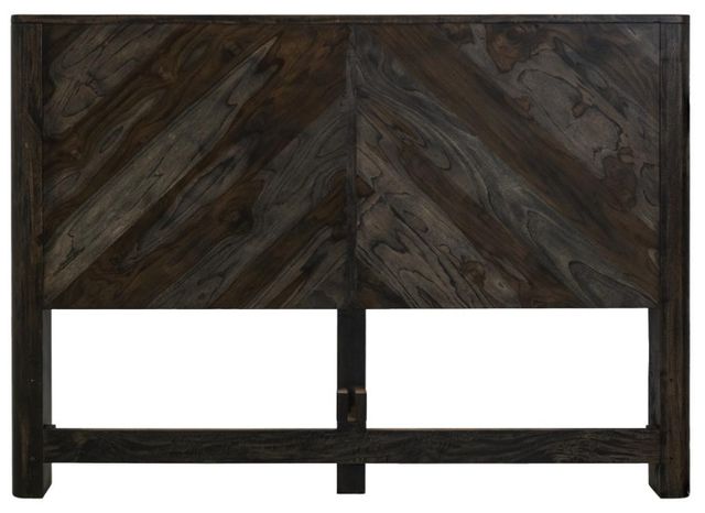 International Furniture Direct Balam Stained Dark Eastern King Panel Bed-3