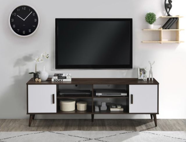 Milton Greens Stars 71" Dark Walnut/White TV Stand-2