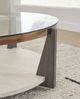 Signature Design by Ashley® Frazwa Glass Table Top Coffee Table with Brown Wooden Base-4