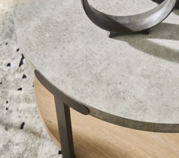 Signature Design by Ashley® Darthurst 3-Piece Gray Occational Table Set with Light Brown Base-1