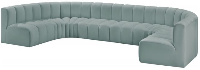 Meridian Furniture Arc 8-Piece Mint Green Vegan Leather Sectional-2