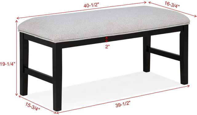 Crown Mark Sebastian Black/Gray Dining Bench-2