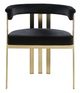 Meridian Furniture Marcello Black/Brushed Brass Velvet Dining Chair-1