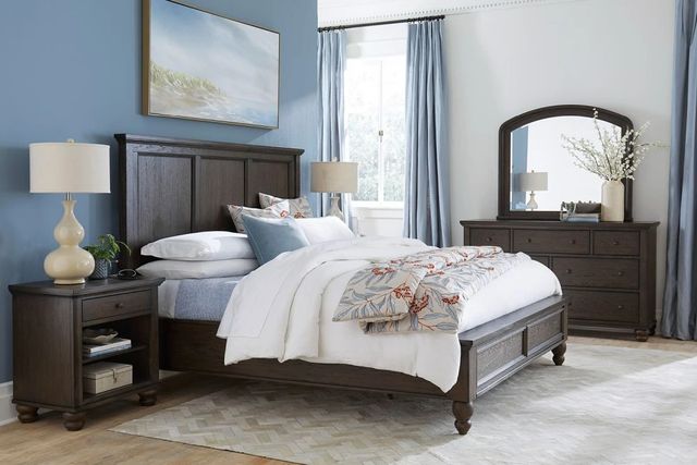 aspenhome® Cambridge Cracked Pepper King Panel Bed-1
