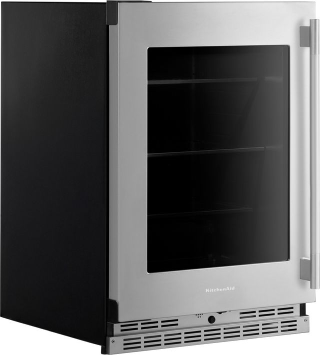 KitchenAid® 24" 5.2 Cu. Ft. PrintShield™ Stainless Finish Beverage Center with Glass Door-4