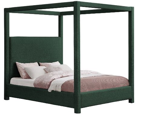 Meridian Furniture Eden Green Upholstered Canopy Bed-0