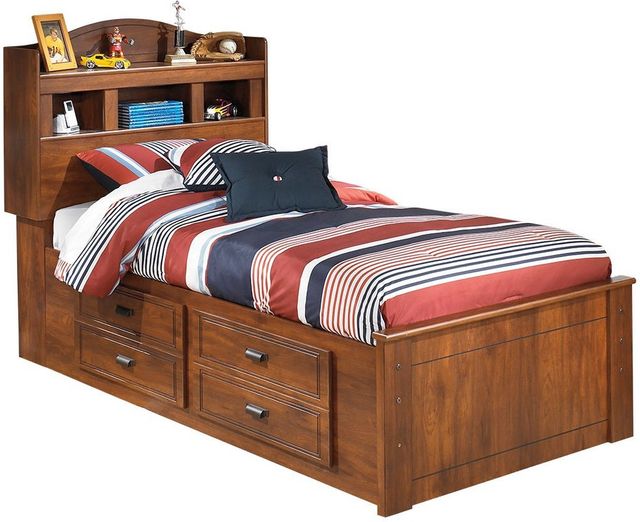 Signature Design by Ashley® Barchan 2-Piece Medium Brown Twin Youth Bookcase Bed Set-1