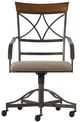 Powell® Hamilton Medium Cherry/Matte Pewter Swivel Dining Arm Chair-2