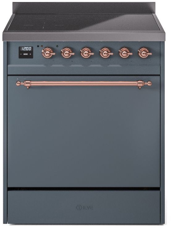 Ilve® Nostalgie II Series 30" Blue Grey Pro Style Induction Range-0