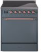 Ilve® Nostalgie II Series 30" Blue Grey Pro Style Induction Range-0