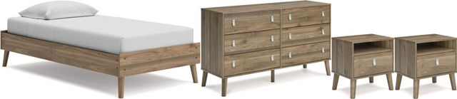 Signature Design by Ashley® Aprilyn 4-Piece Honey Twin Platform Bed Set-0